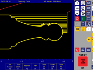 CNC 12 is showing the graph of a Pawn from a Chess game