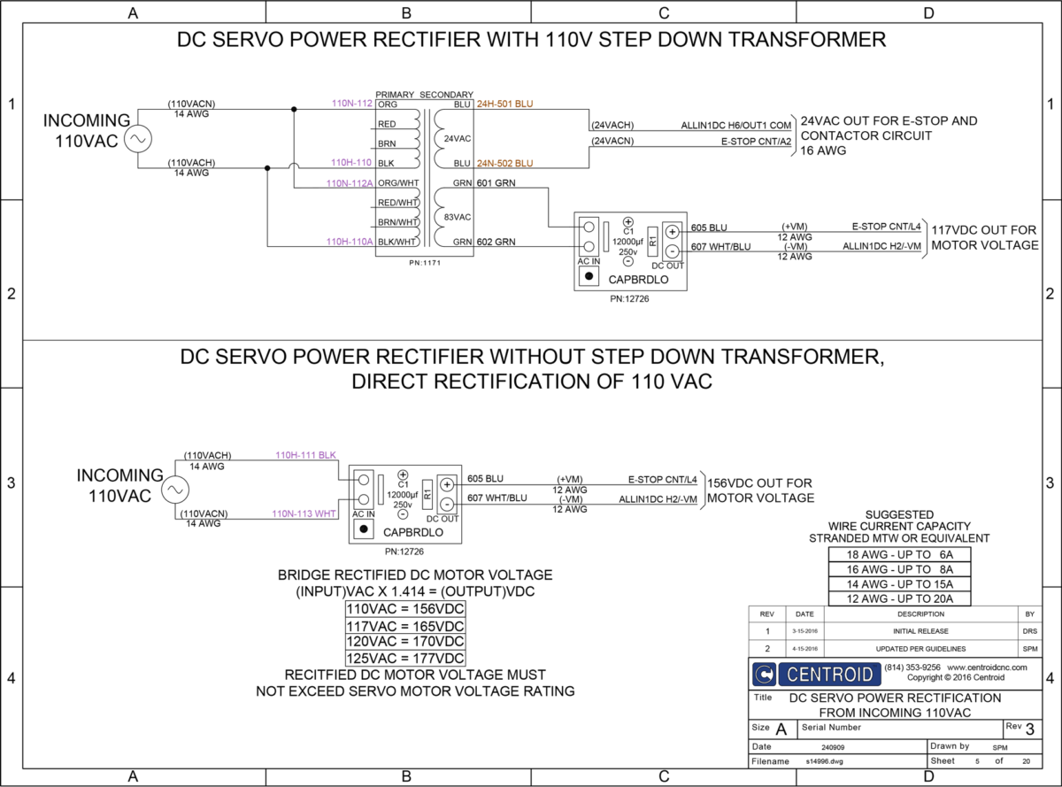 Centroid's "Cap and Bridge Combo" DC Servo Motor Power Generator - 110/120 VAC to DC - Image 2