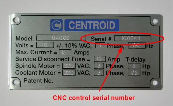 Centroid Control Console Serial Tag