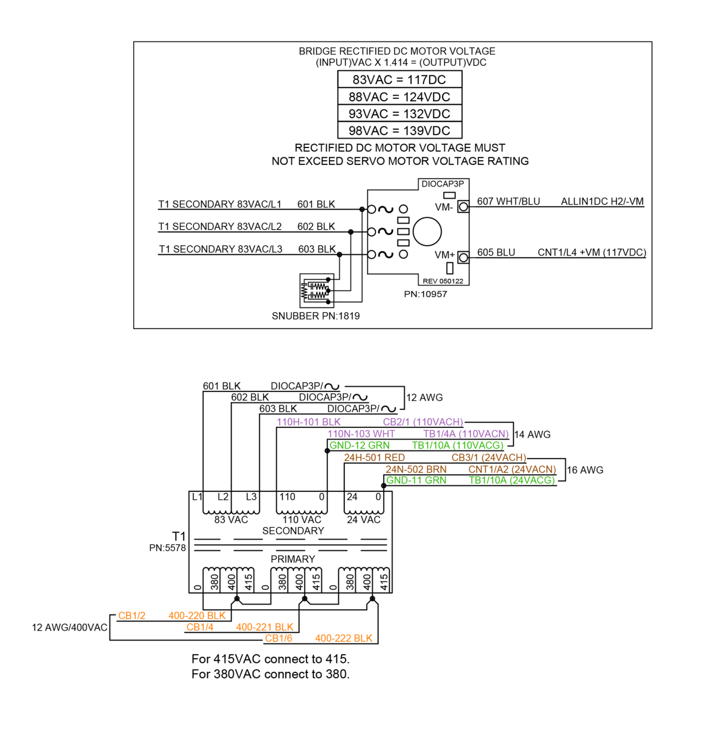 Centroids Cap And Bridge Combo DC Servo Motor Power Generator For 3 